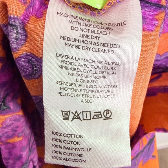 Anthropologie Somerset Floral Puff Sleeve Tiered Maxi Dress Orange Purple S Boho - Picture 7 of 11